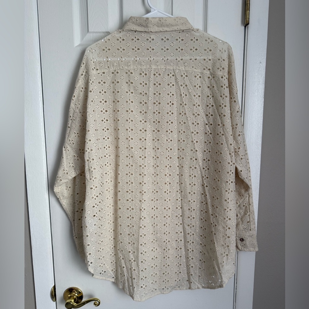Maurices Women’s Cream Button-Up Shirt - Picture 2 of 2